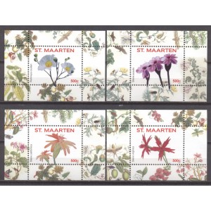St. Maarten 2016 14 Bloemen Serie I 1/4, Vier blokjes