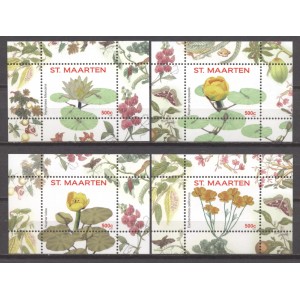 St. Maarten 2016 15 Bloemen Serie I 5/8, Vier blokjes
