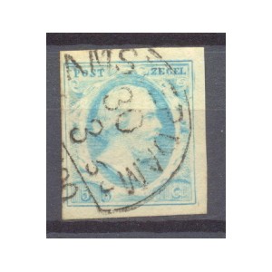 Nederland NVPH 01 PL IV 100 gestempeld