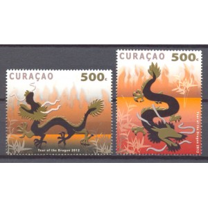 Cura&ccedil;ao 2012 03 Jaar van de draak NVPH 73/74