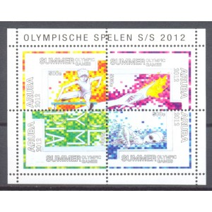 Aruba 2012 04 Olympische spelen blok NVPH 602