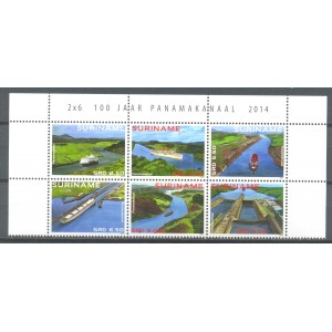 Suriname 2014 10 ZBL 2072/2077 100 Jaar Panamakanaal